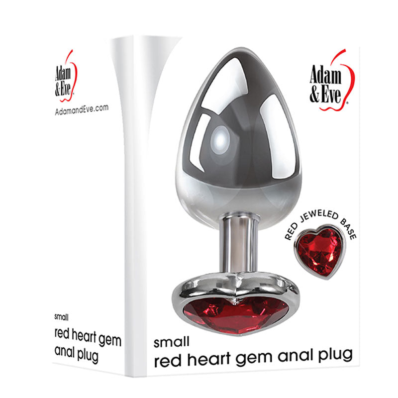 Adam & Eve Red Heart Small Metallic Butt Plug – 7.1 cm Anal Plug Chrome > Anal Range > Butt Plugs Main image