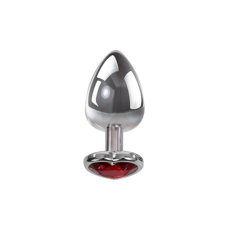 Adam & Eve Red Heart Gen Large Metallic 9.5 cm Butt Plug > Anal Range > Jewel Butt Plugs