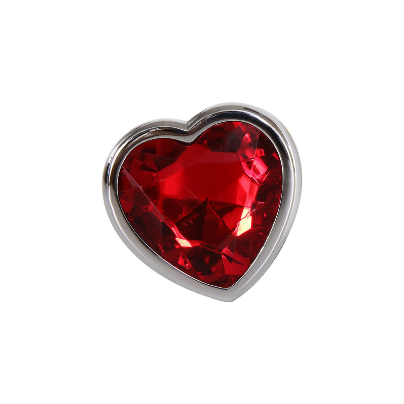 Adam & Eve Red Heart Gen Large Metallic 9.5 cm Butt Plug > Anal Range > Jewel Butt Plugs