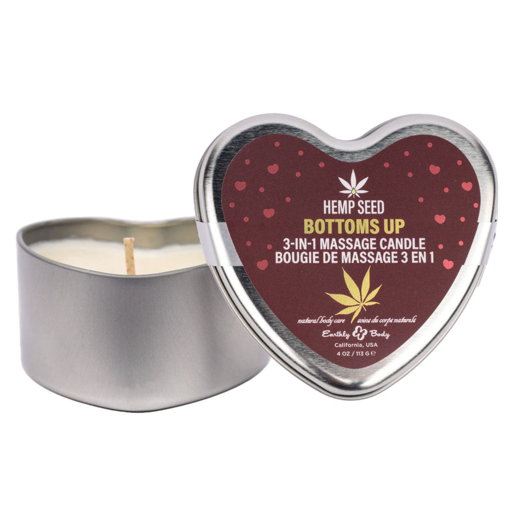 EB Hemp Seed 3 in 1 Massage Heart Candle 113g - Bottom's Up > Candles > Massage