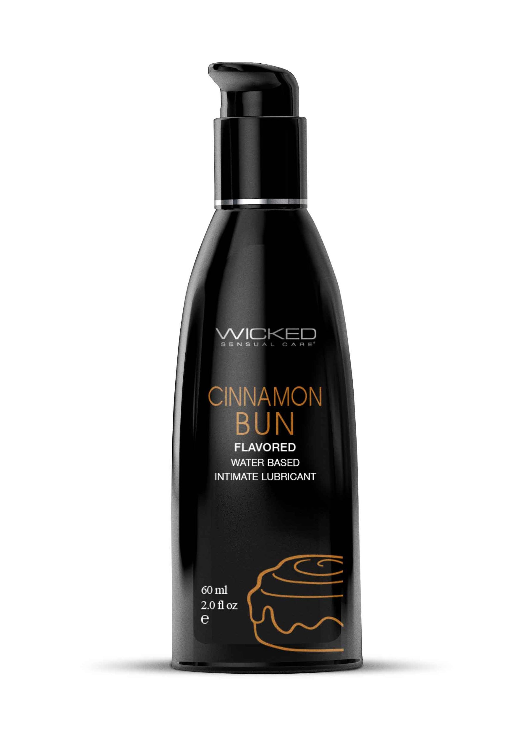 Wicked Aqua Cinnamon Bun Lubricant 60 ml - Sweet Flavored Pleasure Brown Flavoured Lube