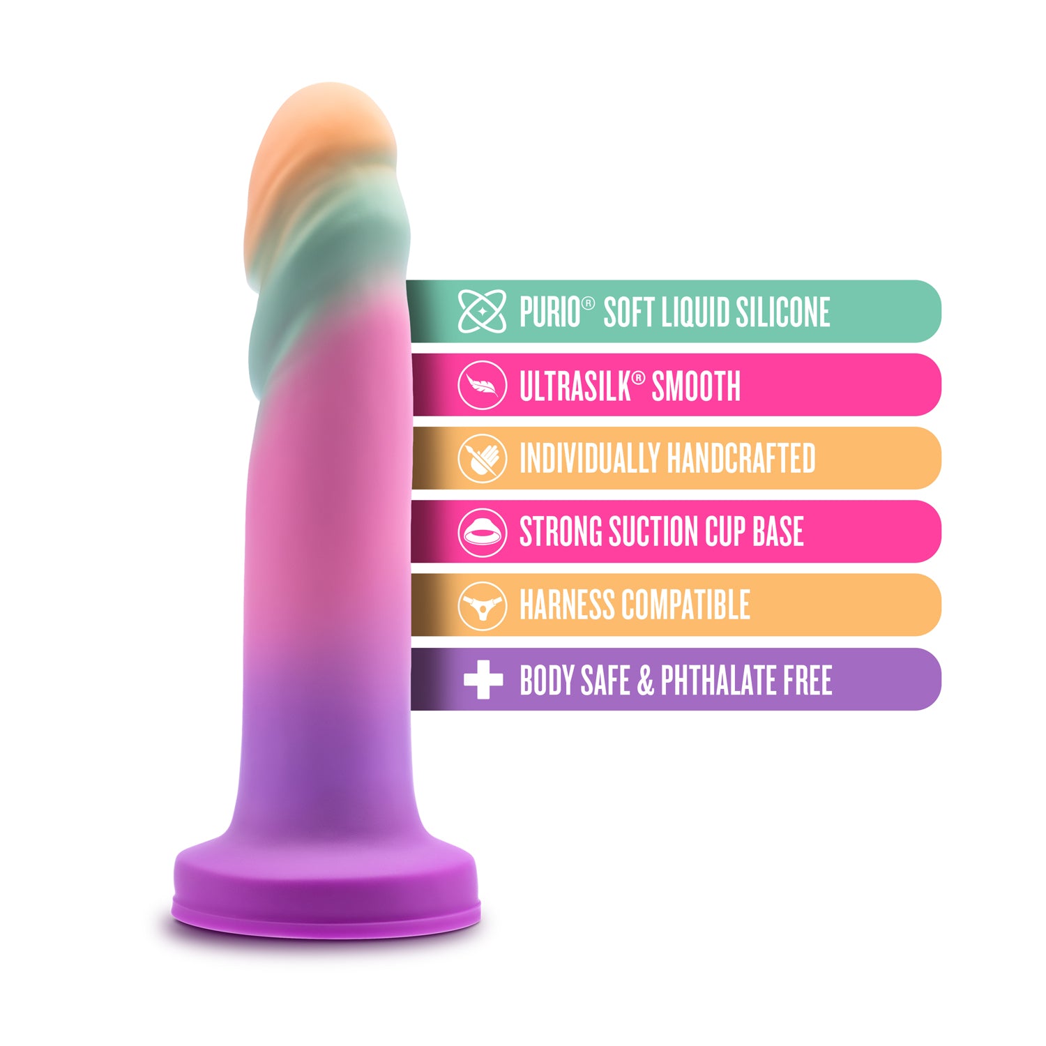 Avant Sunrise Gaze Sherbet 19 cm Harness Compatible Dildo > Dildos > Neutral Dildos