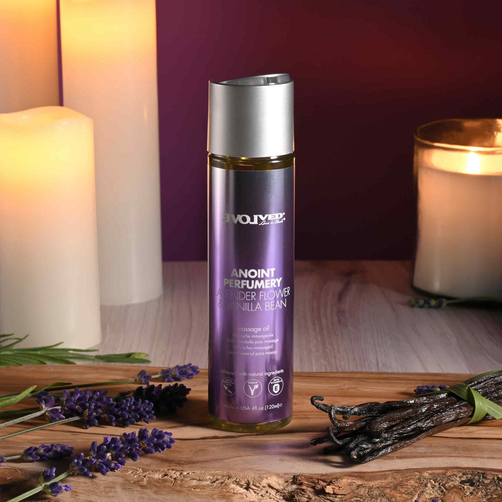 Evolved Anoint Perfumery (Lavender Flower & Vanilla Bean) – Massage Oil 120ml Secondary image