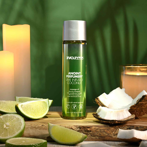 Evolved Anoint Perfumery Lime Infused Coconut Massage Oil for Relaxation and Intimacy Massage Oil