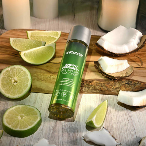 Evolved Anoint Perfumery Lime Infused Coconut Massage Oil for Relaxation and Intimacy Massage Oil