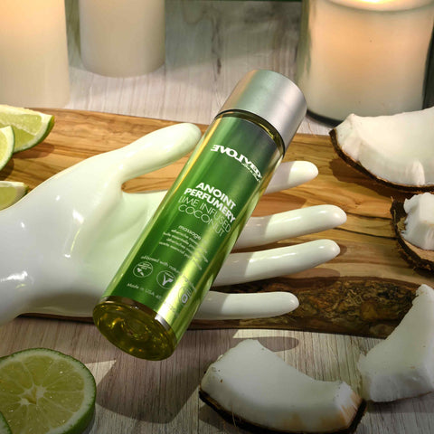 Evolved Anoint Perfumery Lime Infused Coconut Massage Oil for Relaxation and Intimacy Massage Oil