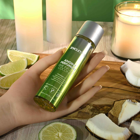 Evolved Anoint Perfumery Lime Infused Coconut Massage Oil for Relaxation and Intimacy Massage Oil