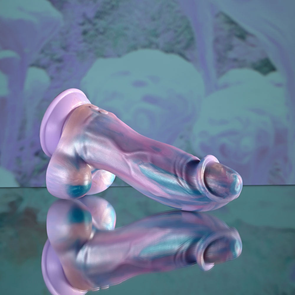 Evolved Mythical Multicoloured 22.6 Centimeter USB Rechargeable Vibrating Fantasy Dildo with Remote Fantasy Dongs