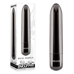 Evolved REAL SIMPLE - Black 10 cm USB Rechargeable Bullet Chrome BULLETS & EGGS