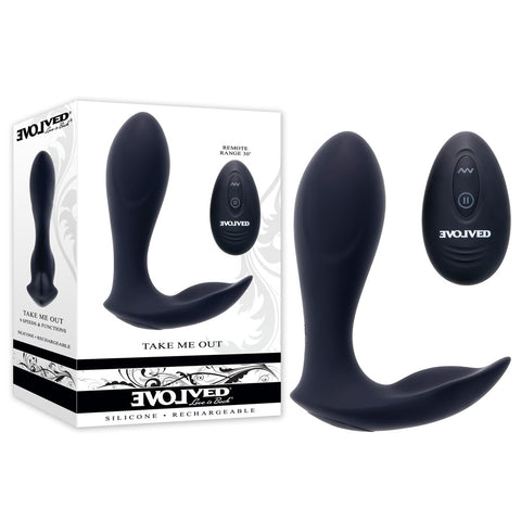 Evolved TAKE ME OUT Remote Control Vibe 12.5cm Black Couples Toys