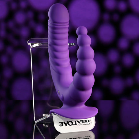 Evolved The Rider Double Ended Vibrator Purple VIBRATORS