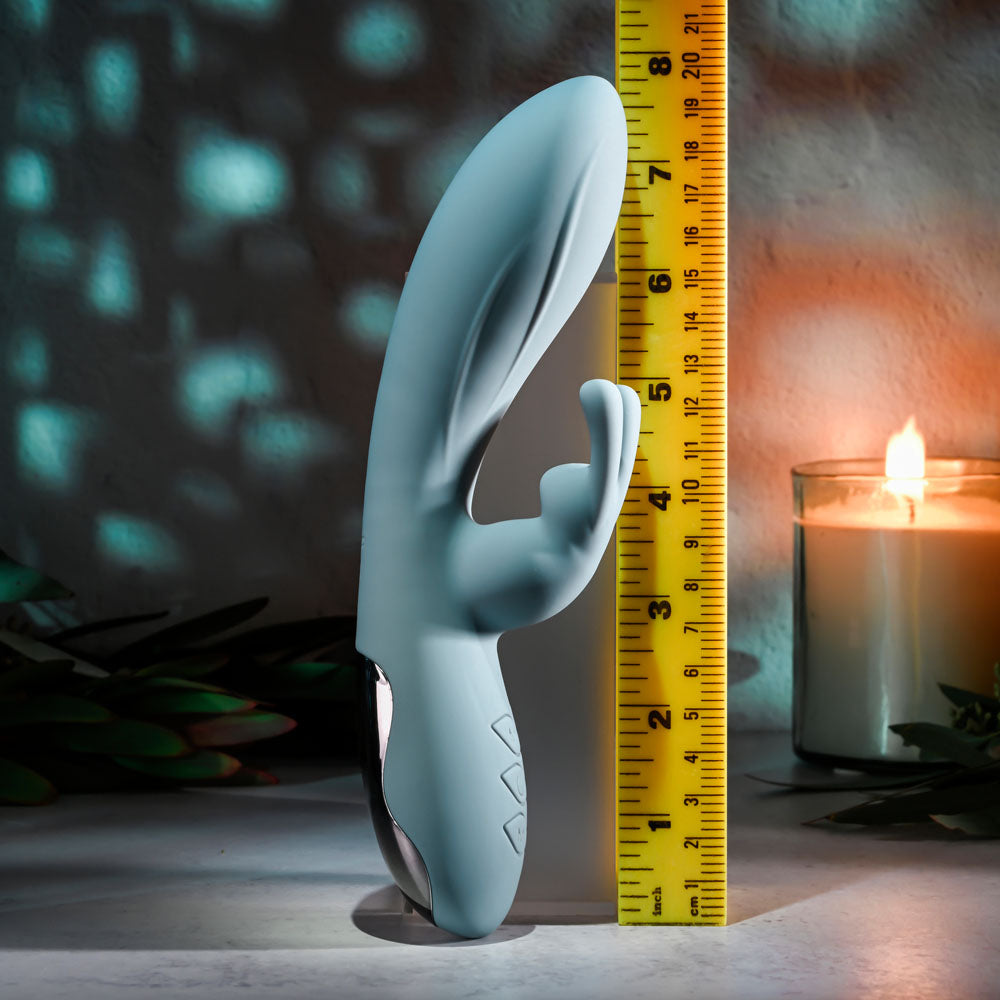 Boss Bunny 7.93 Inch Blue Silicone Rabbit Vibrator with Dual Stimulation > Vibrators > Ladies > Rabbit