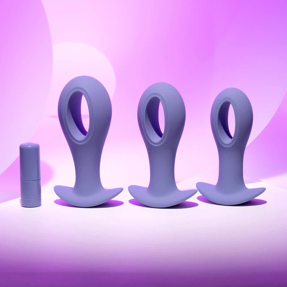 Evolved Hole Punch Plug Set Butt Plugs with Interchangeable Bullet Set of 3 Sizes > Anal Range > Vibrating Butt Plugs