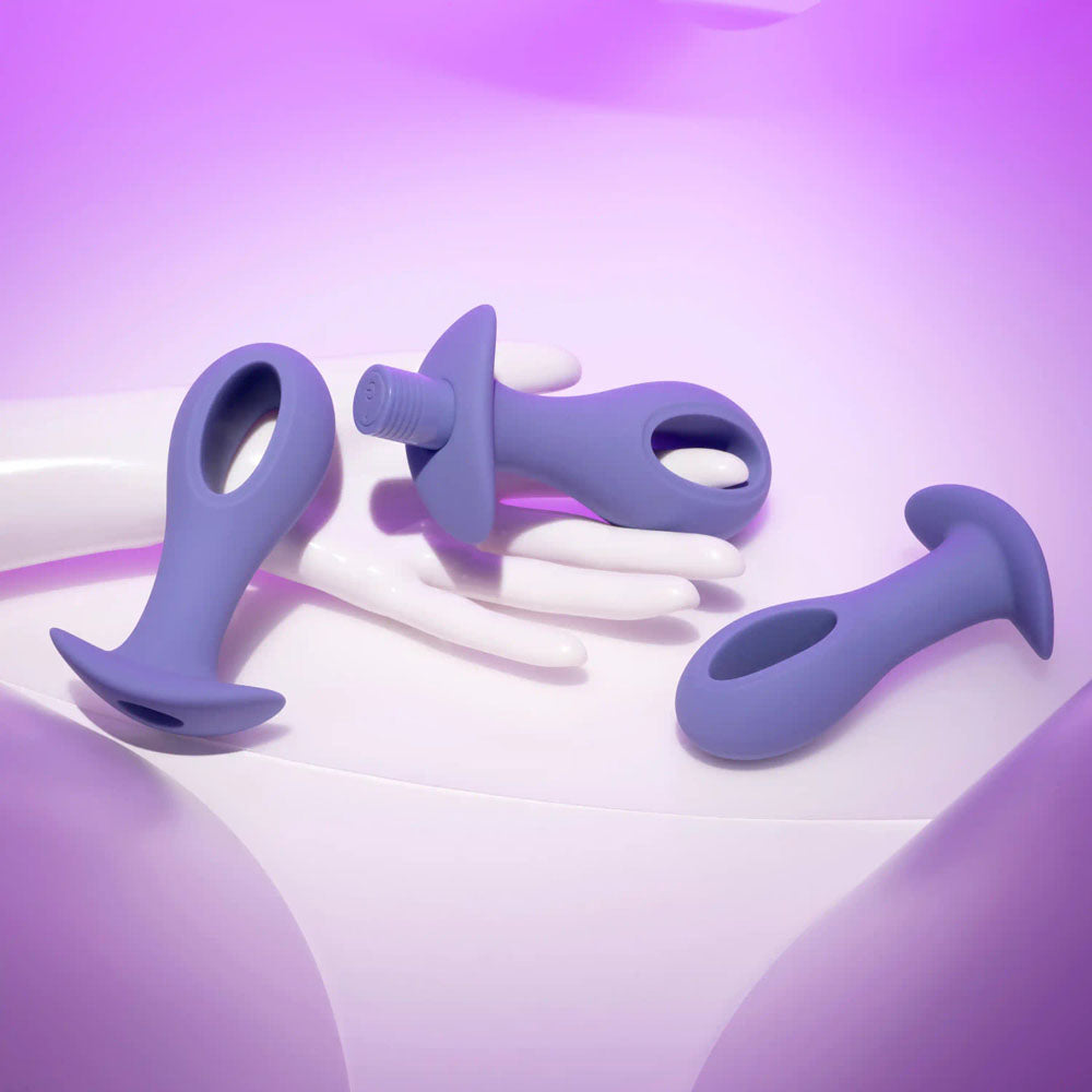 Evolved Hole Punch Plug Set Butt Plugs with Interchangeable Bullet Set of 3 Sizes > Anal Range > Vibrating Butt Plugs