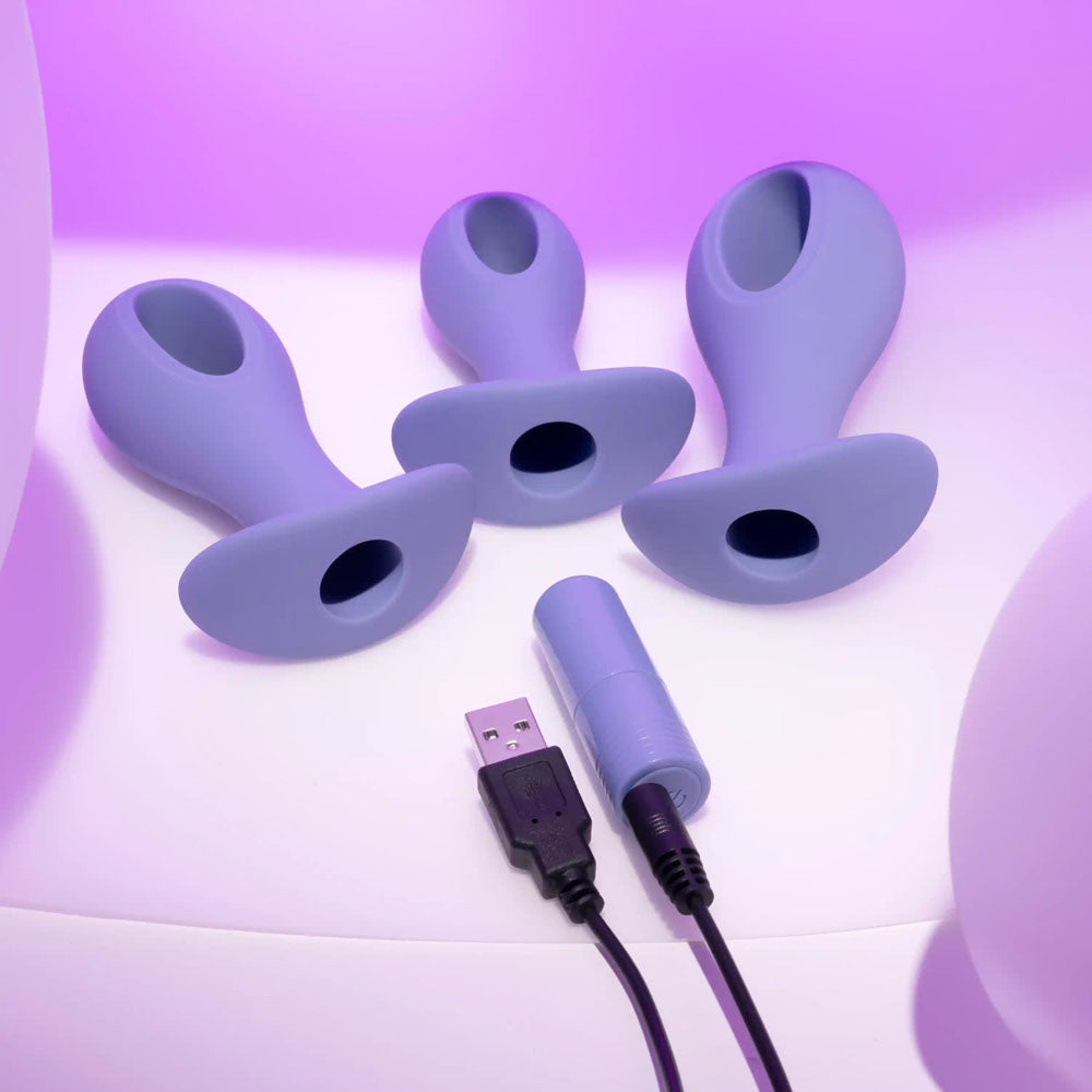 Evolved Hole Punch Plug Set Butt Plugs with Interchangeable Bullet Set of 3 Sizes > Anal Range > Vibrating Butt Plugs