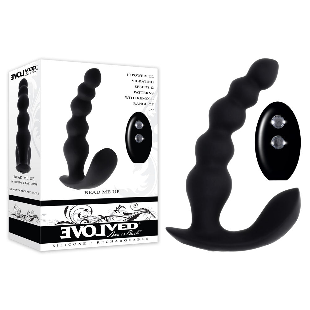 Evolved BEAD ME UP 16.8 cm USB Rechargeable Vibrating Anal Beads Black ANAL TOYS