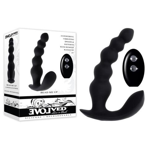 Evolved BEAD ME UP 16.8 cm USB Rechargeable Vibrating Anal Beads Black ANAL TOYS