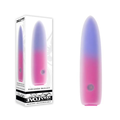 Evolved Paradise Bullet Pink Purple 10.2 cm USB Rechargeable Mini Vibrator Multi BULLETS