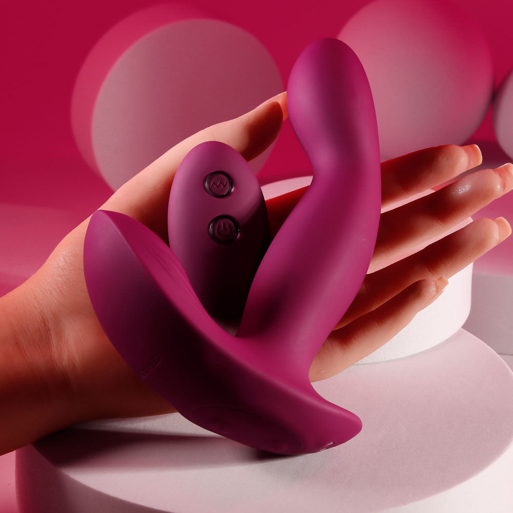 Evolved COME ON OVER - Burgundy 15.9 cm USB Rechargeable Vibrator with Wireless Remote VIBRATORS