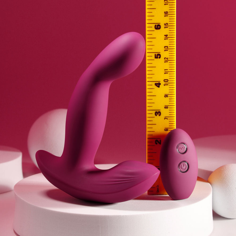 Evolved COME ON OVER - Burgundy 15.9 cm USB Rechargeable Vibrator with Wireless Remote > Vibrators > G-Spot