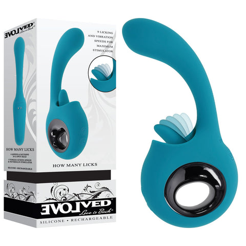 Evolved HOW MANY LICKS - Rechargeable Vibrator 9 Modes 7.5 Inch Default Title STIMULATORS