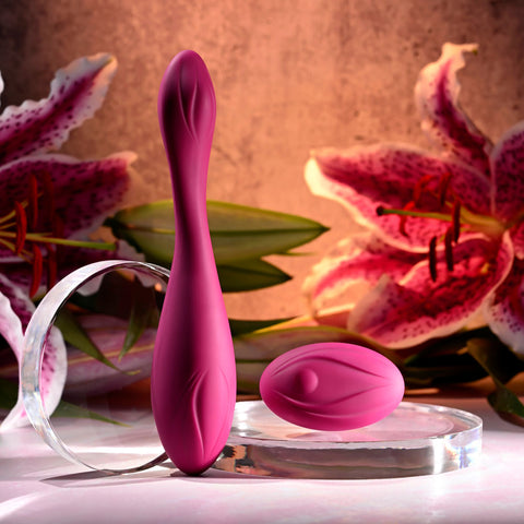 Evolved Cherry Pose Flexible USB Rechargeable Vibrator With Remote Couples Toys