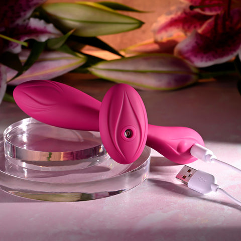 Evolved Cherry Pose Flexible USB Rechargeable Vibrator With Remote Couples Toys