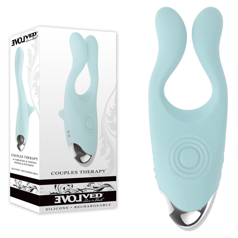 Evolved Couples Therapy Teal USB Rechargeable Couples Stimulator Teal STIMULATORS
