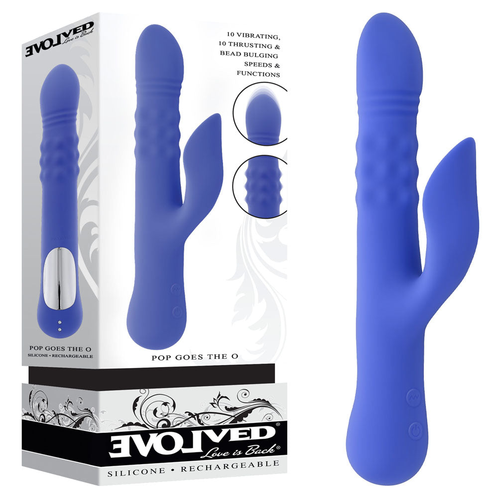 Evolved Pop Goes The O Thrusting Rabbit Vibrator Rechargeable Purple > Vibrators > Ladies > Rabbit
