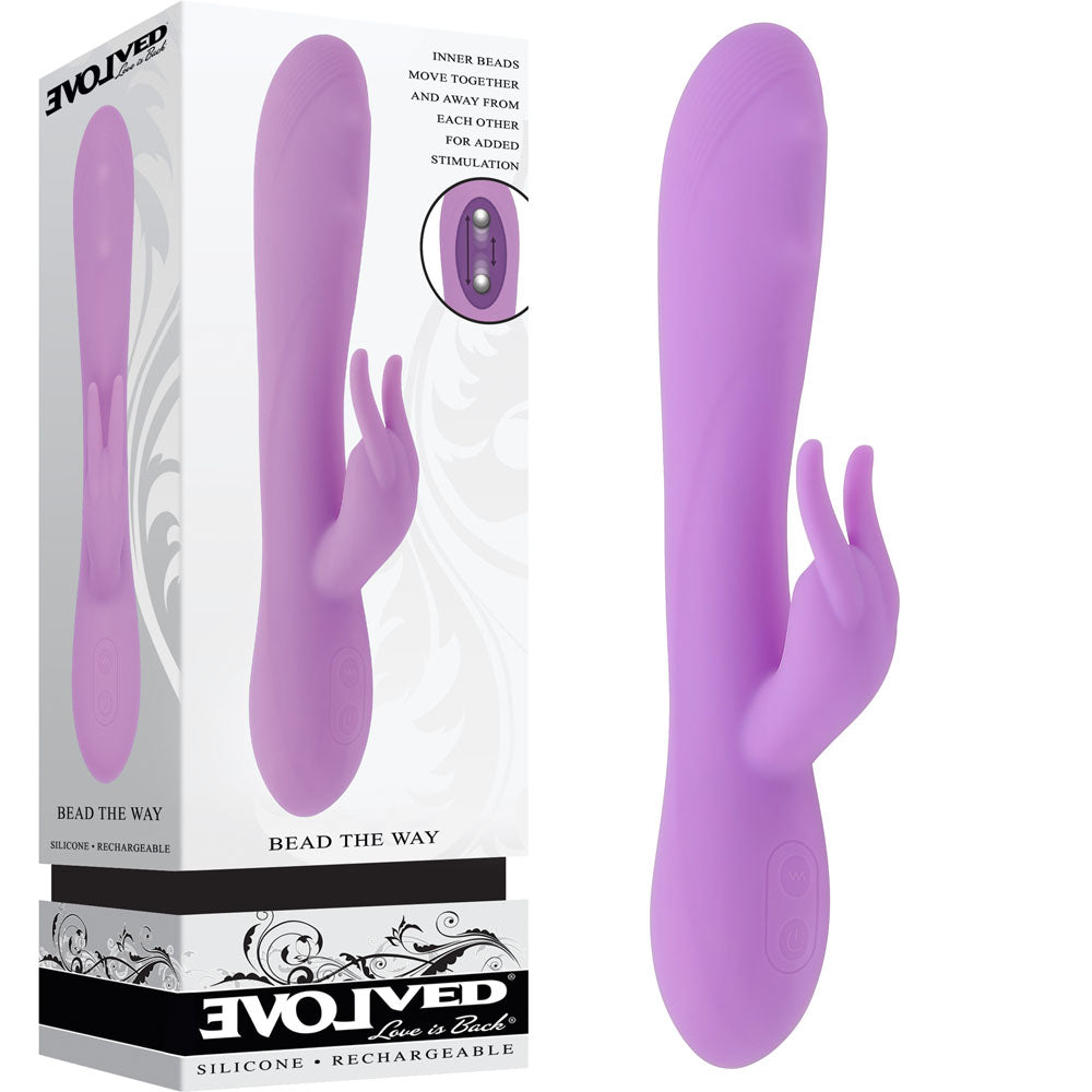Evolved Bead The Way Rabbit Vibrator 23 cm Rechargeable Pink VIBRATORS-RABBIT
