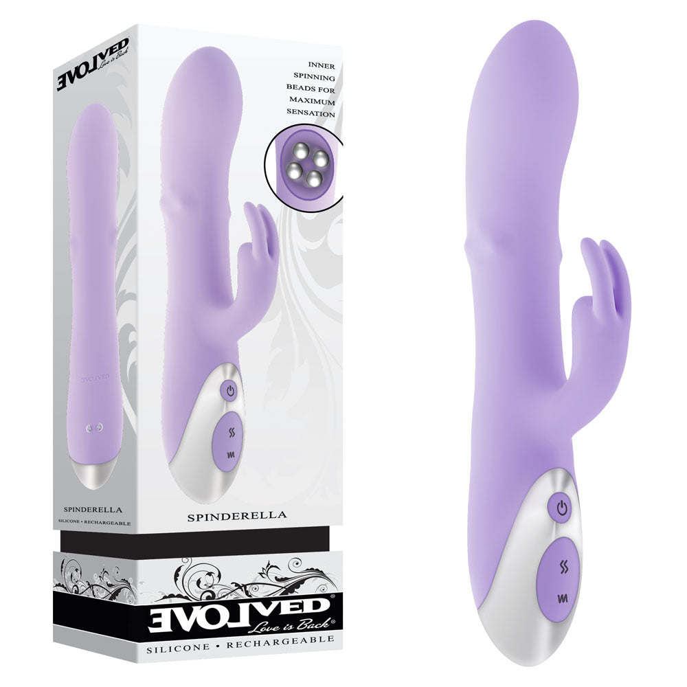 Evolved Spinderella – USB Rechargeable Rabbit Vibrator Purple > Vibrators > Ladies > Rabbit Main image
