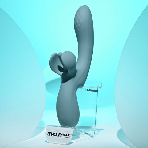 Evolved Take Your Flick Grey 24.1 cm USB Rechargeable Vibrator with Flicking Clitoral Stimulator VIBRATORS-RABBIT