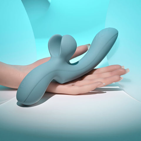 Evolved Take Your Flick Grey 24.1 cm USB Rechargeable Vibrator with Flicking Clitoral Stimulator VIBRATORS-RABBIT