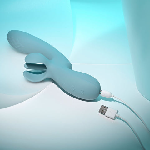 Evolved Take Your Flick Grey 24.1 cm USB Rechargeable Vibrator with Flicking Clitoral Stimulator VIBRATORS-RABBIT