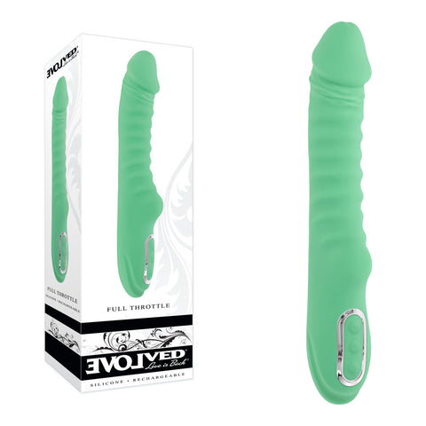 Evolved Full Throttle (Mint) – USB Rechargeable Heated Vibrator 24.1 cm Green VIBRATORS