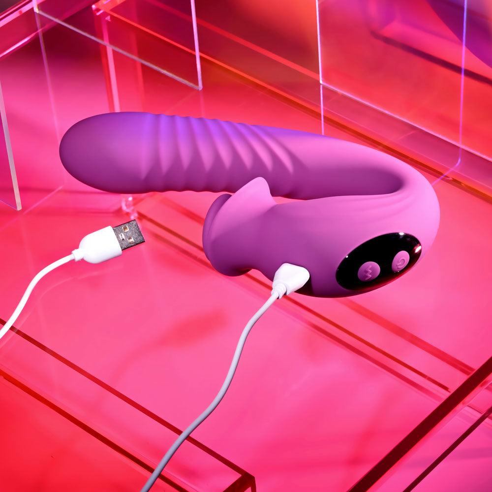 Evolved Deep Ecstasy – USB Rechargeable 16.5cm Thrusting Vibrator > Sex Toys For Ladies > Clitoral Vibrators and Stimulators