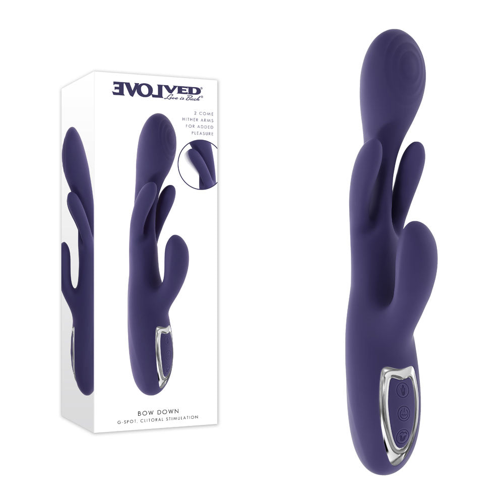 Evolved Bow Down – USB Rechargeable Rabbit Vibrator Purple > Vibrators > Ladies > Rabbit Multi