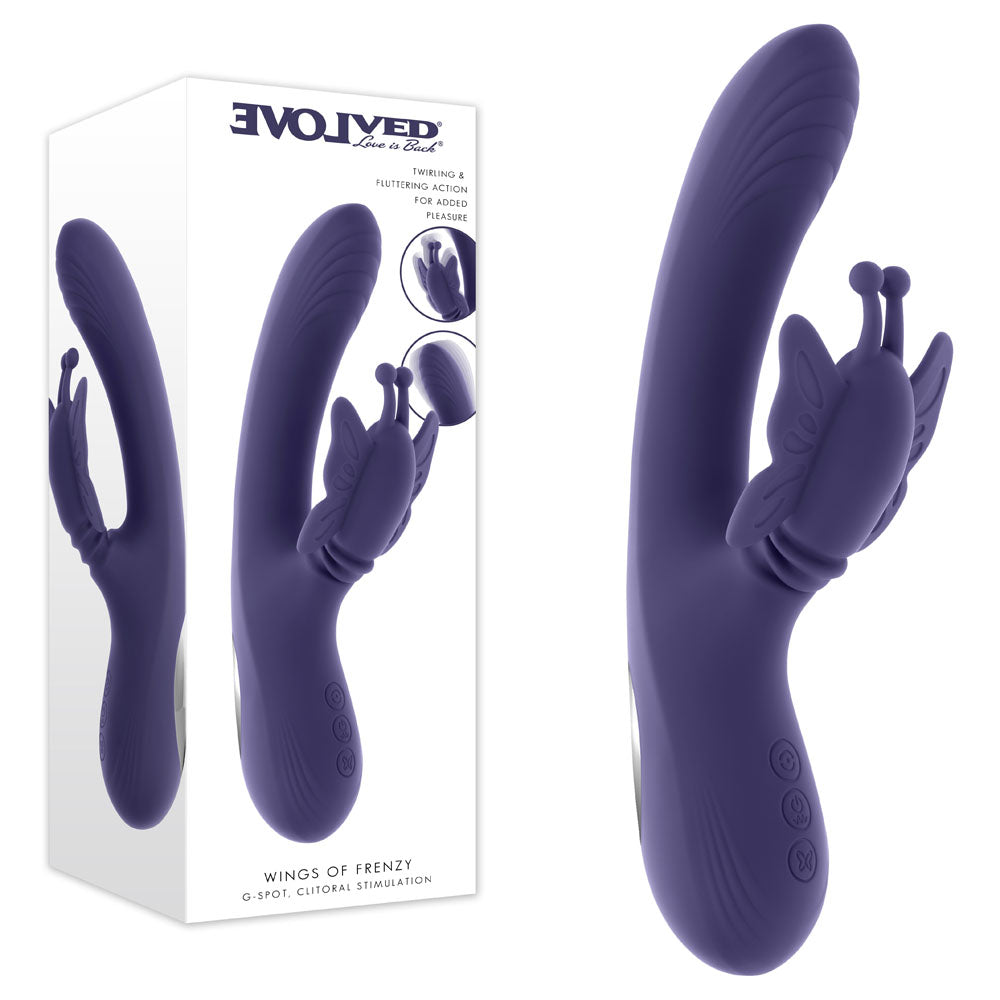 Evolved Wings Of Frenzy – Rechargeable Multi-Motor Butterfly Vibrator Purple > Sex Toys For Ladies > Clitoral Vibrators and Stimulators