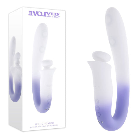Evolved Spring Loaded (Purple) – USB Rechargeable 23cm Multi-Tapping Vibrator White > Vibrators > Ladies > Clitoral Vibrators and Stimulators
