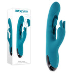 Evolved BUNNY TAPPER - 20 cm USB Rechargeable Rabbit Vibrator with Flicking Shaft Blue > Vibrators > Ladies > Rabbit