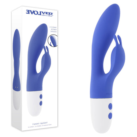 Evolved Funny Bunny – 20 cm USB Rechargeable Rabbit Vibrator Purple > Vibrators > Ladies > Rabbit