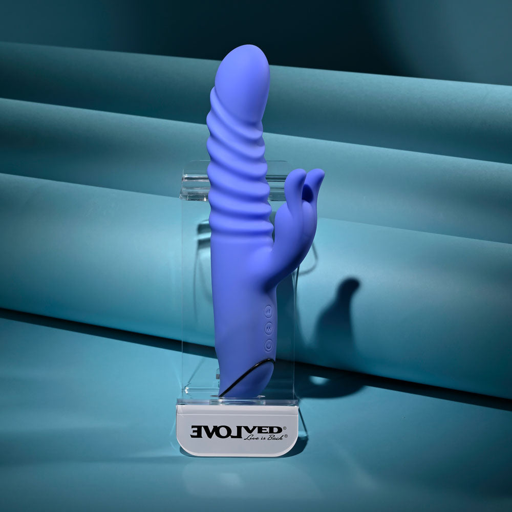 Evolved KNOCK KNOCK - 22.9 cm USB Rechargeable Rabbit Vibrator with Flicking Head > Vibrators > Ladies > Rabbit