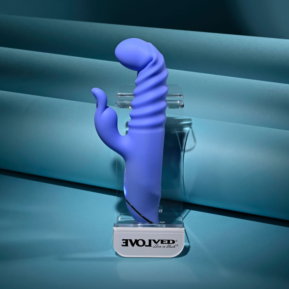Evolved KNOCK KNOCK - 22.9 cm USB Rechargeable Rabbit Vibrator with Flicking Head > Vibrators > Ladies > Rabbit