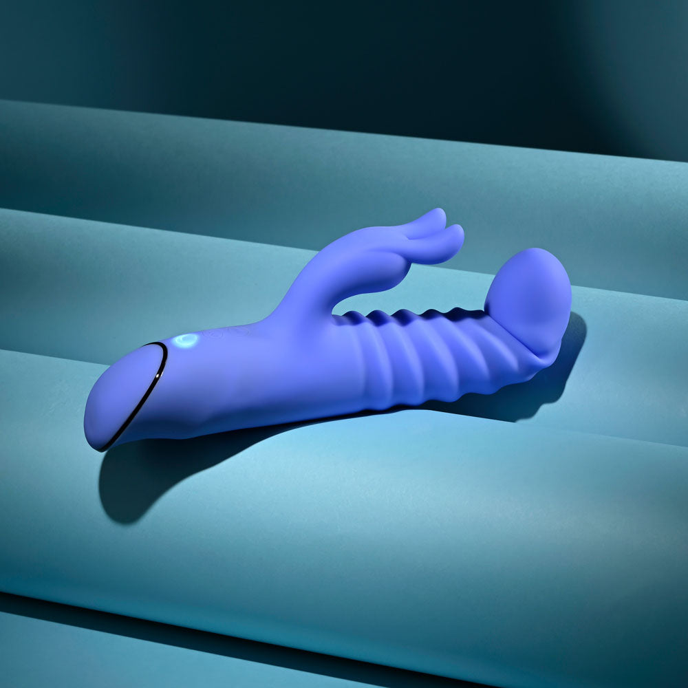Evolved KNOCK KNOCK - 22.9 cm USB Rechargeable Rabbit Vibrator with Flicking Head > Vibrators > Ladies > Rabbit