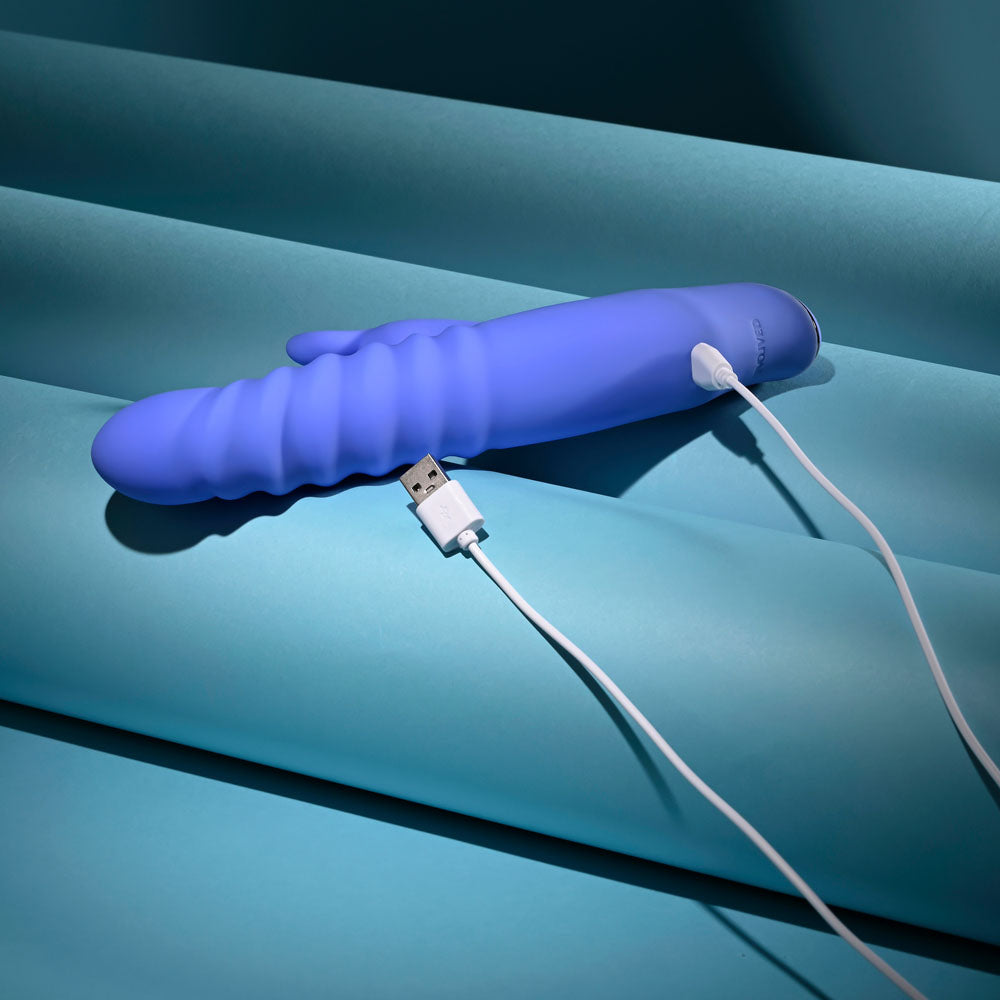 Evolved KNOCK KNOCK - 22.9 cm USB Rechargeable Rabbit Vibrator with Flicking Head > Vibrators > Ladies > Rabbit