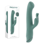 Evolved SATIN SWIRL - 23 cm USB Rechargeable Rabbit Vibrator with Swirling Head Green > Vibrators > Ladies > Rabbit