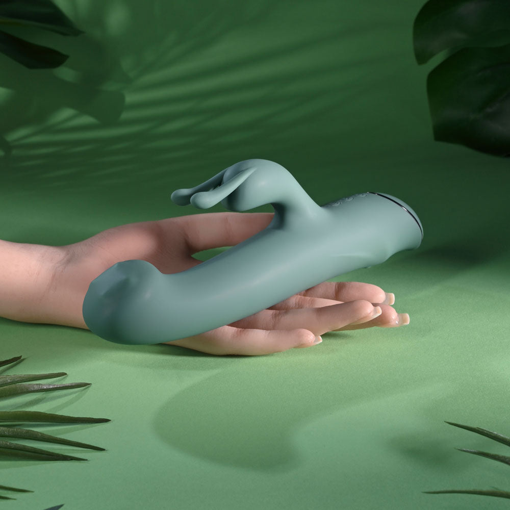 Evolved SATIN SWIRL - 23 cm USB Rechargeable Rabbit Vibrator with Swirling Head > Vibrators > Ladies > Rabbit