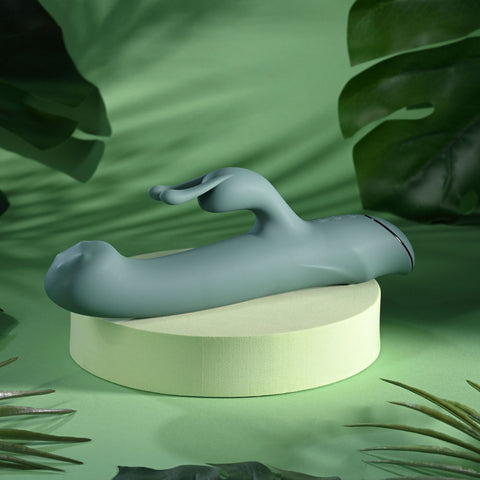 Evolved SATIN SWIRL - 23 cm USB Rechargeable Rabbit Vibrator with Swirling Head > Vibrators > Ladies > Rabbit