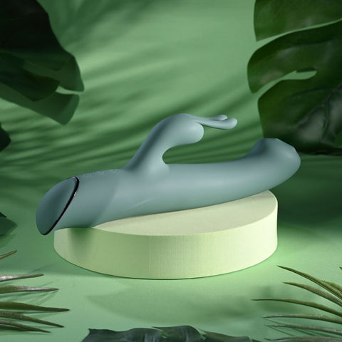 Evolved SATIN SWIRL - 23 cm USB Rechargeable Rabbit Vibrator with Swirling Head > Vibrators > Ladies > Rabbit