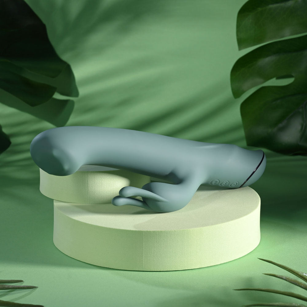 Evolved SATIN SWIRL - 23 cm USB Rechargeable Rabbit Vibrator with Swirling Head > Vibrators > Ladies > Rabbit